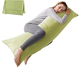 ELNIDO QUEEN Body Pillow with Pillowcase - Soft Long Bed Pillow for Adults - Breathable Full Body Pillow Insert for Sleeping, 20x54inches - Sage Green