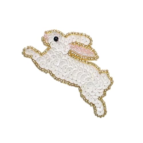 Expo International Running Rabbit Patches/Appliques, White Multi