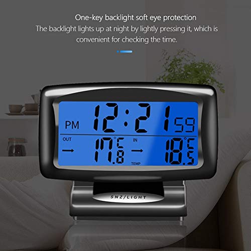 Car Digital Clock Thermometer, MultiFunctional Car Dashboard Thermometer with Backlight Display