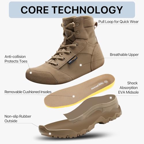 Image of FREE SOLDIER Women's Tactical Hiking 6 Inches Lightweight Combat Boot Durable Comfortable Work Boots for Women