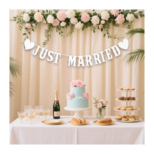 YZROHYI Banderole Vive Les Mariés,Guirlande Mariage Decoration,Guirlande Just Married Voiture,Mr