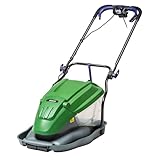 Forte 1800W Electric Hover Mower with a 36cm cutting width, 4 adjustable cutting heights, mulching option and grass collection box. Powerful Hover Mower for Medium to Large Lawns.