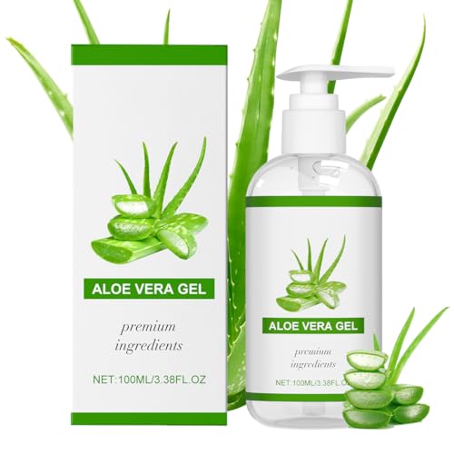 QOCUILC 1 Caja de Gel de Aloe Vera Puro: Gel de Aloe Vera Ecológico para el Rostro,Calmante y Nutritivo,Para Después del Sol,Cuidado Hidratante Diario