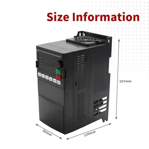 Nakkaa VFD 1.5KW 220V Variable Frequency Drive 2HP 1 or 3 Phase 50/60HZ Input 0-3200HZ 3 Phase Output 7A Inverter Converter Variable Frequency Controller for CNC Spindle Motor Speed Control