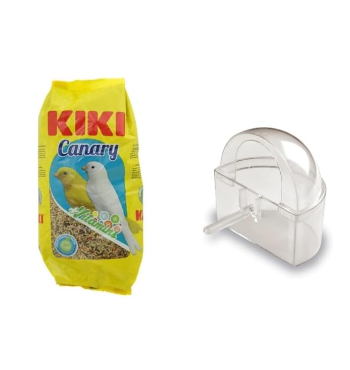 Pack Pajaros: Mixtura con alpiste 1kg + Comedero Capilla. Alimento Completo para pajaros. Alpiste Limpio. Ideal para Canarios, periquitos, exoticos.