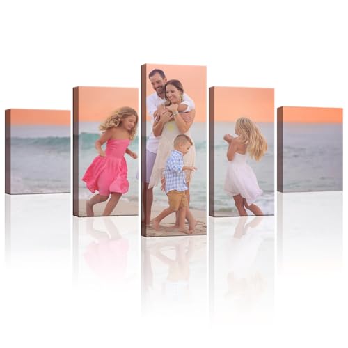 ZHIYYHAO Personalized Canvas Prints with Your Photos 5 Pieces Framed