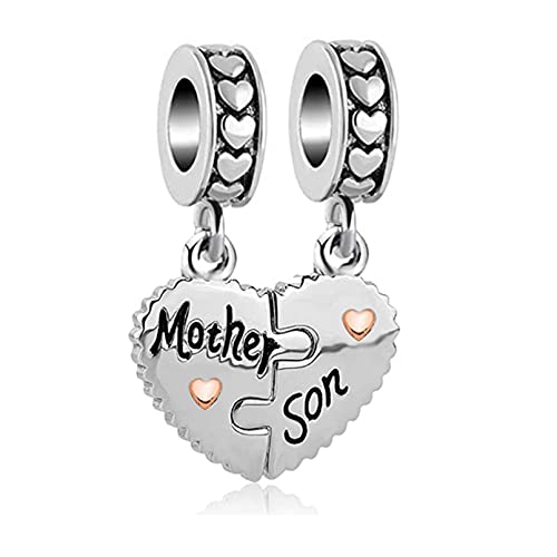 Charm de corazón madre e hija que une corazones para siempre