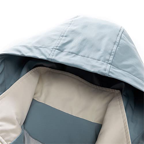 Veste vintage homme zippée Youllyuu coupe-vent surdimensionné kaki veste à capuche rayures