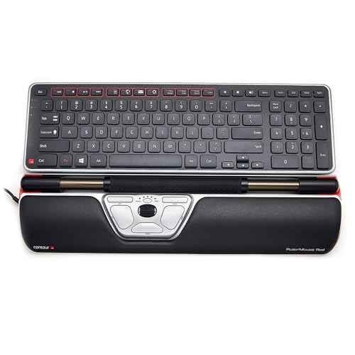 Contour Design Ultimate Workstation Red Wired - Includes RollerMouse Red & Balance Keyboard - Wired Ergonomic Keyboard and Mouse Combo - Compatible with PC & Mac Computers