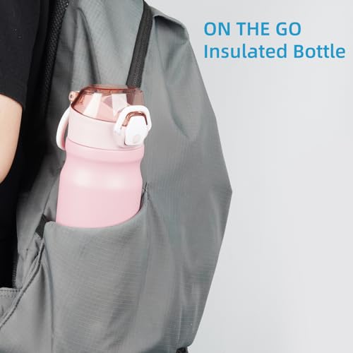 Image of Konokyo 18 oz Insulated Stainless Steel Sports Water Bottle with Straw Lid