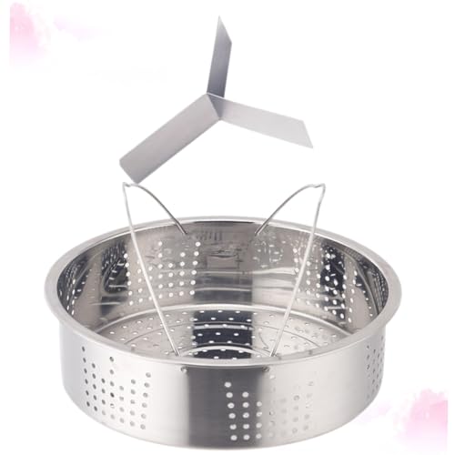 ELAYARD ステンレス製ダブルハンドル蒸しラック 電気炊飯器対応 衛生的な仕切り付き 多機能蒸し器 大容量 全孔設計