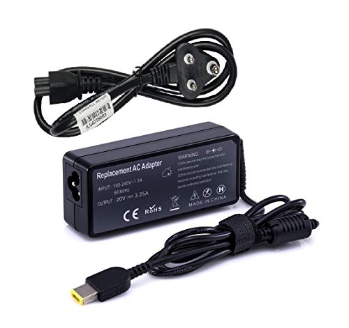 Image of 65W USB Pin Laptop Charger for IBM Lenovo THINKPAD T470S Series 20V 3.25A Laptop Adapter with Power Cord Cable
