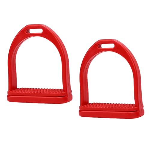 Alomejor Rojo Antideslizante Banda de Rodadura de Goma Estribos de Seguridad para Montar a Caballo Ayuda de Entrenamiento Ligera para Principiantes y Niños Diseño de Tamaño Universal para Clubes y