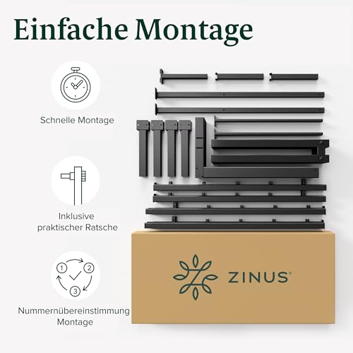 Zinus Yelena 35.6CM Classic Metal Platform Bed Frame with Steel Slat Support, 140 x 200 x 35.6 cm