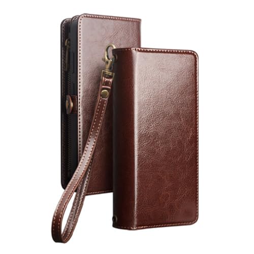 Étui portefeuille Samsung S26 Ultra magnétique détachable clapet fermeture éclair cuir
