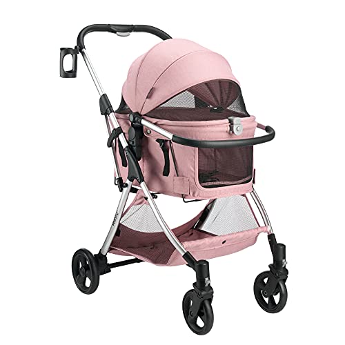 Veehoo Foldable Pet Stroller - Detachable Travel Carrier for Dog Cat and Small/Medium Pets, All in One Multifunction…