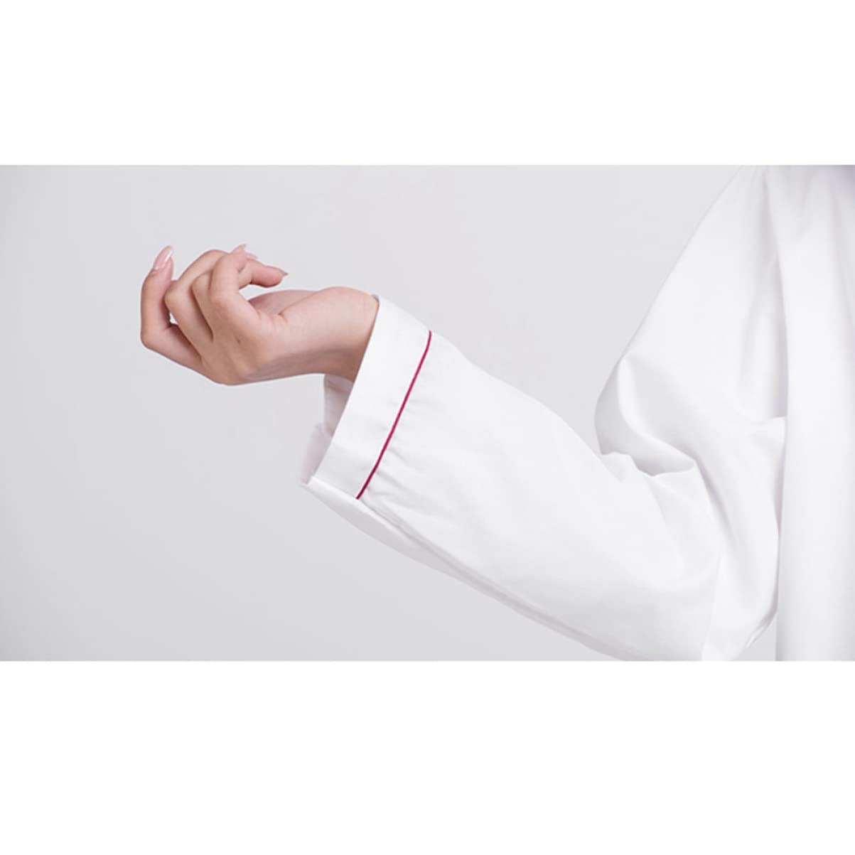 minkissy Long Sleeve Chef Jacket for Kitchen Work Red Embossed Splash Catering Jacket Casual Loose Clothing for Restaurants Hotels and Outdoor Barbecue