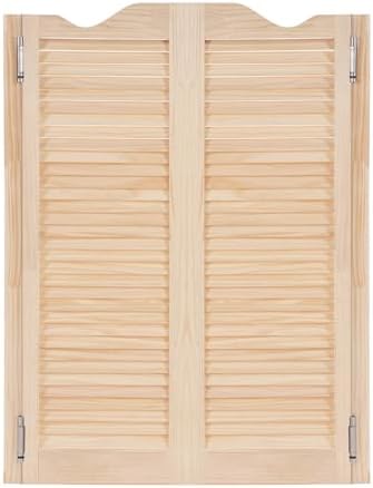 Classic Wooden Half Cafe Doors - 35.8"x42.1" Double Swinging Entry for Kitchen, Bar, Porch, Barn - Durable Metal Hinges - Timeless Design for Rustic Charm