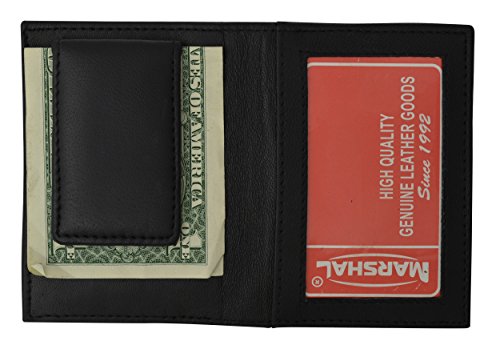 MARSHAL Credit Card ID Holder Genuine Leather Mens Money Clip Wallet4