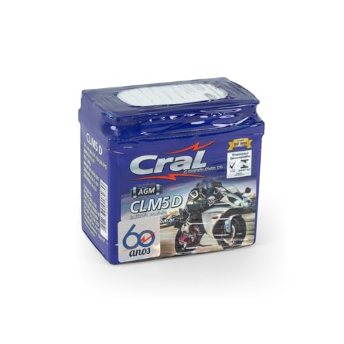 Bateria Moto 5A 12V Selada Cral Polo Positivo Direito