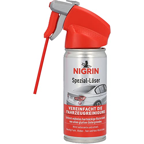 NIGRIN Speziallöser zum einfachen und mühelosen Entfernen von Farben Etiketten Aufklebern Teer und Harz von glatten Untergründen frei von Schleifmitteln 100 ml