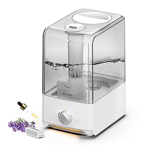 Rbioko Humidifiers for Large Room Bedroom (6.5L), Cool Mist Ultrasonic Air Vaporizer for Home Whole House Babies, Customized Humidity, Night Light, Whisper-Quiet (White)