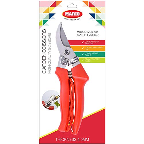 Image of Mario Scissors for Gardening /Purnning Work - 8.4 inch / 214 mm - Strong Cutting Scissors, Safe to Handel - Premium Stainless Steel Blade Scissors - MGS 702