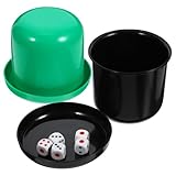 BESPORTBLE 5 Stück Würfelbecher ABS mit Dickem Boden 25 Würfel Würfel Shaker für Würfelspiele Party und Bar Ergonomischer Griff Zufällige Farbe