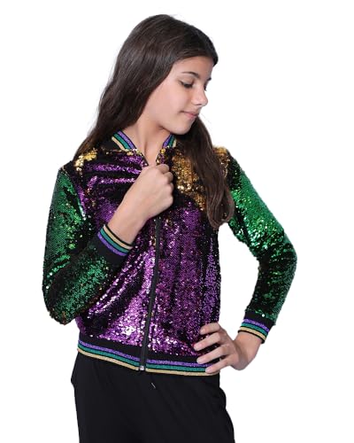 Purple, Green, and Gold Classic Mardi Gras Youth Jacket