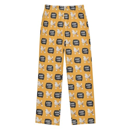 ZZXXB Poodle Woof Boys Long Pants Soft Trousers Elastic Waist Kids Lounge Bottoms with Pockets S-XL