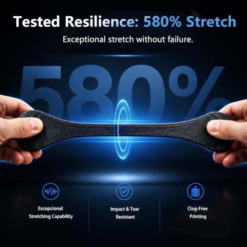 Image of Siraya Tech Flex TPU Filament - 85A Shore, ISO 10993, High Flexibility & Toughness, High Flow & Speed, Easy to Print, Moisture-Resistant Aluminum Bag - Ideal for Footwear, Protective Gear (Black, 1kg)