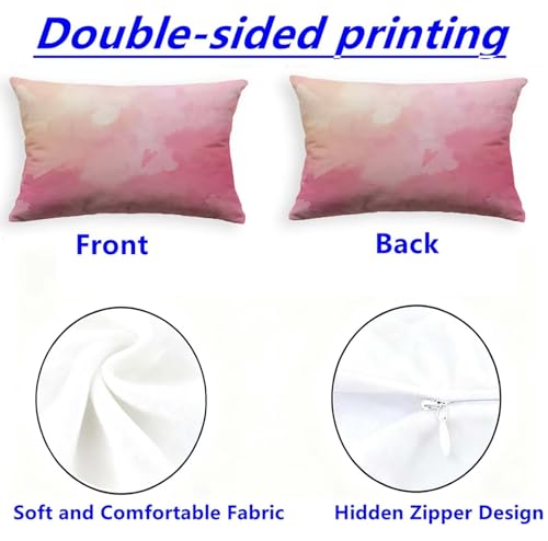 Housse de coussin rose taie oreiller 60x90 rectangulaire lot de 2 velours salon maison O-127C - 4