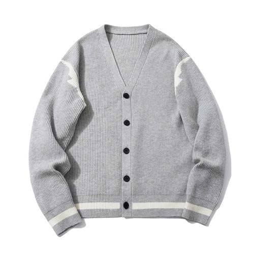 Dgoopd Button Down Sweaters for Men Vintage Long Sleeve Sweater V Neck Casual Open Front Cardigan Fall Sweaters