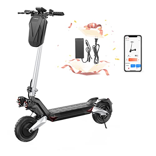 Circooter Raptor Pro Electric Scooter Adult with Smart APP, 1600W Motor, 31 Miles Range, 28 Mph Top Speed Off Road Electric Scooter with Dual Charging Ports, Storage Bag - Raptor Pro with 2 Chargers