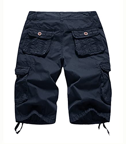 Women's Cotton Outdoor Hiking Camping Camouflage Military Tactical Multi Pockets Bermuda Shorts Cargo Navy Blue Us 16 #TOP1