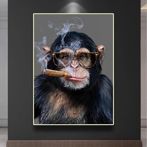 Peinture singe fumant un cigare pour afficher un style rebelle chez soi