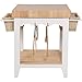 HomeStock Farmhouse Fresh Square Kitchen Island with Butcher Block Top, 30
