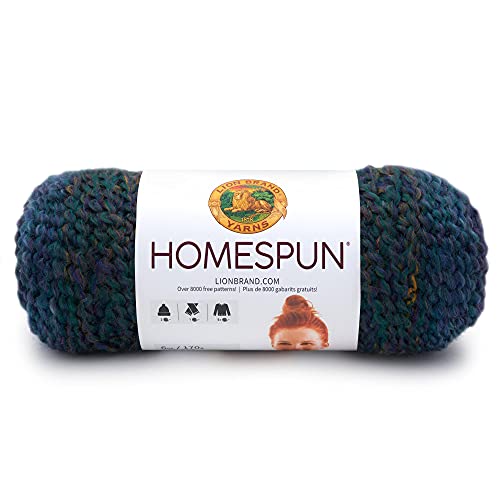 Image of Lion Brand Yarn Homespun Yarn, Soft Bulky Yarn for Knitting, Crocheting, and Crafting, 1 Pack, Celestial Stripes