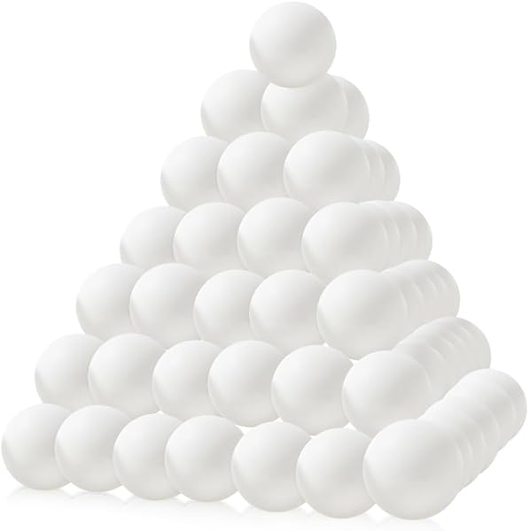 Mizikuu Lot de 50 balles de tennis de table blanches en plastique pour entraînement de ping-pong décorations sport - 1