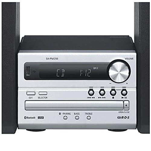 Suinga Micro chaîne Hi-Fi, Bluetooth, équipement audio pour votre maison, CD, Bluetooth, USB, MP3, radio FM, 20 W (RMS), design compact, égaliseur). Couleur : argenté.