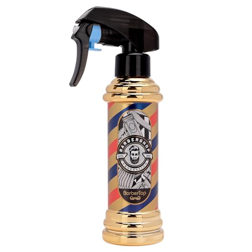 Barber Spray Bottle, Barber Stylist Fine Mist Sprayer, Refillable Container & Spray Bottle for Hairdressing, Cleaning, Plants 6.76 ounce(Golden)