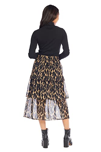 Mud Pie Stassie Womens Midi Skirt, Black, Large3