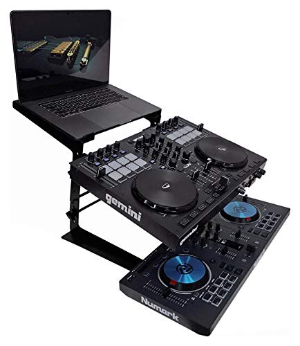 Rockville ROCK2D2 Adjustable Dual Shelf Dj Controller Midi Keyboard Laptop Stand thumb #5
