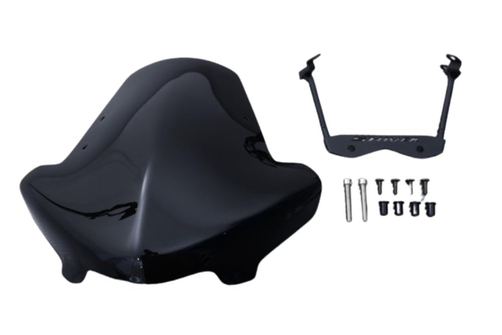 avdb-moto Szyba/Deflektor wiatru kompatybilny z APRILIA Shiver 750 2007-2016, Shiver 900 2017-2021 Z poliwęglanu (Czarny Podwójna krzywizna)