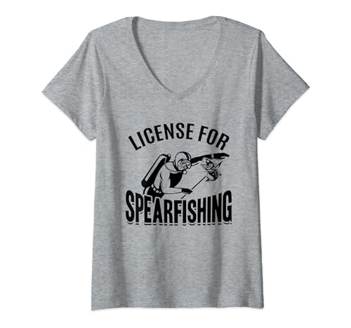 Licencia Para Pesca Submarina - Spearfisherman Funny Spearfishing Camiseta Cuello V