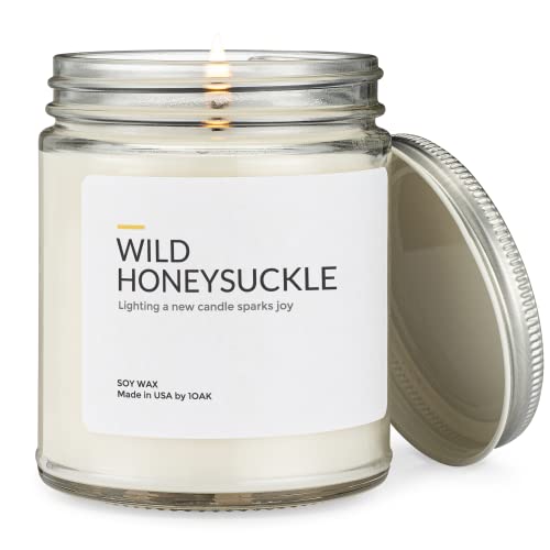 1Oak Soy Wax Scented Candles (Wild Honeysuckle) - Soy Candles For Home Scented - Long Burning Candles Premium - Hand-Poured (9Oz.) #TOP7