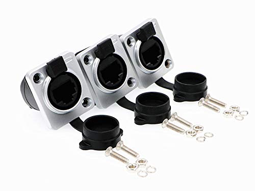 Uonecn Rj45 Waterproof Connector Dust Plug 3 Pcs Rj45 Connectors Ip65 Mount Ethernet Panel Connector. #TOP10