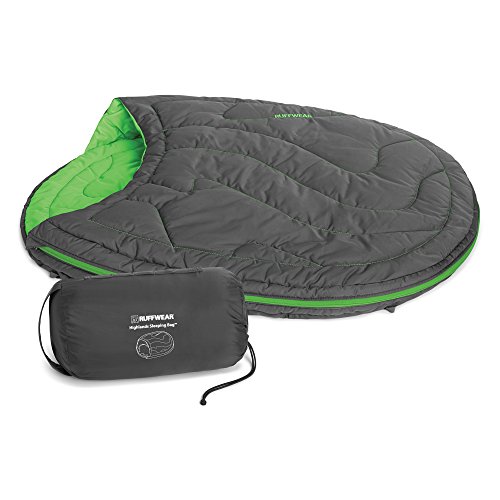Ruffwear Sleeping Bag for Dogs, Ideal for Camping and Backpacking, One Size – Suitable for Most Breeds, Meadow Green, Highlands Sleeping Bag, 1060-345M