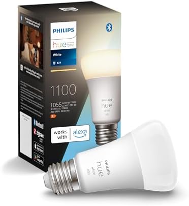 Philips Hue White E27 lamp Single Pack 1x1055lm; dimmable; Warm White Light; controllable via app; Compatible with Amazon Alexa (Echo; Echo Dot)