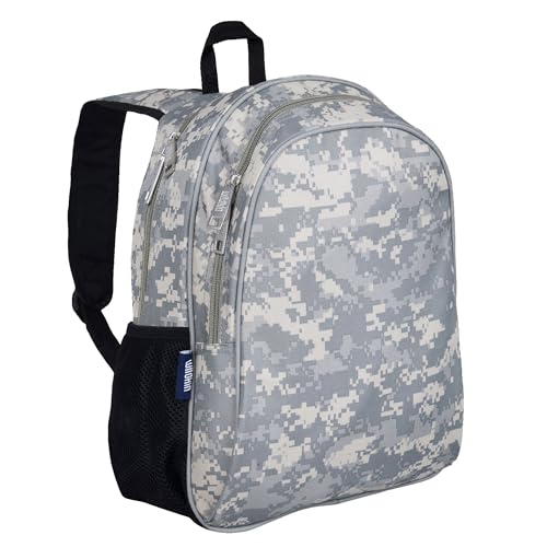 Image of Wildkin 15 Inch Backpack for Kids, Digital Camo | Ages 5-10, padded straps, side water bottle pocket - coordinates with matching Wildkin lunch boxes
